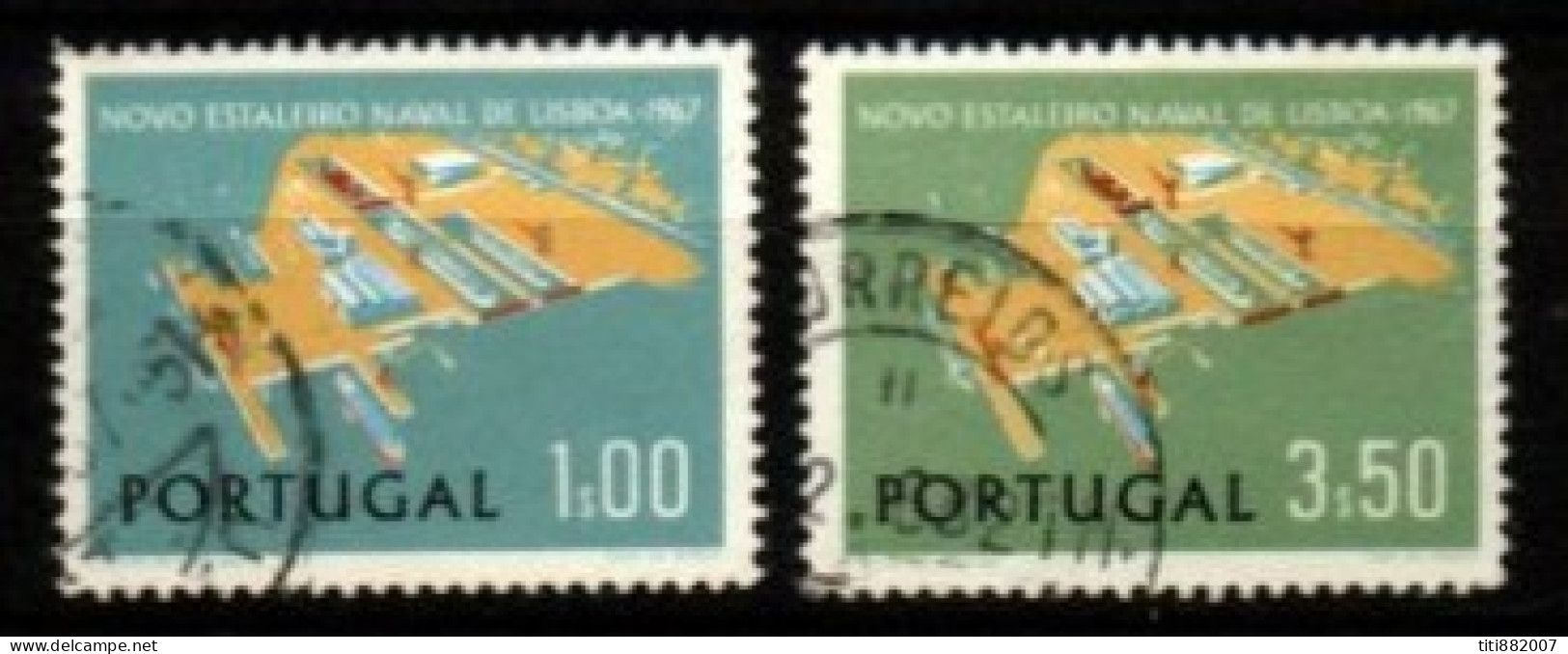 PORTUGAL     -    1967 .  Y&T N° 1017  &  1019 Oblitérés .  Port De Lisbonne - Used Stamps