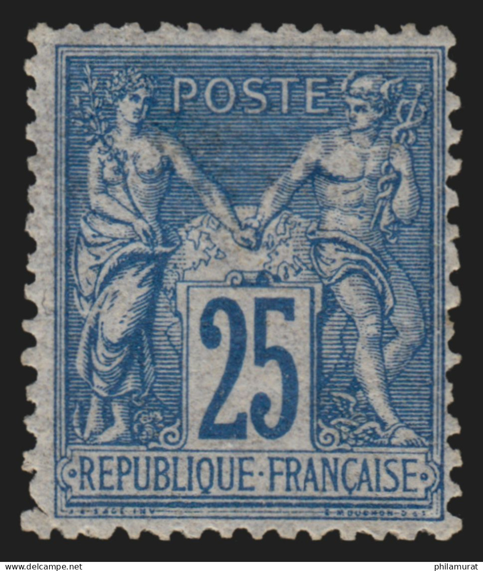 N°79, Sage 25c Bleu, Type II (N Sous U), Neuf * Gomme Non-originale - 1876-1898 Sage (Type II)