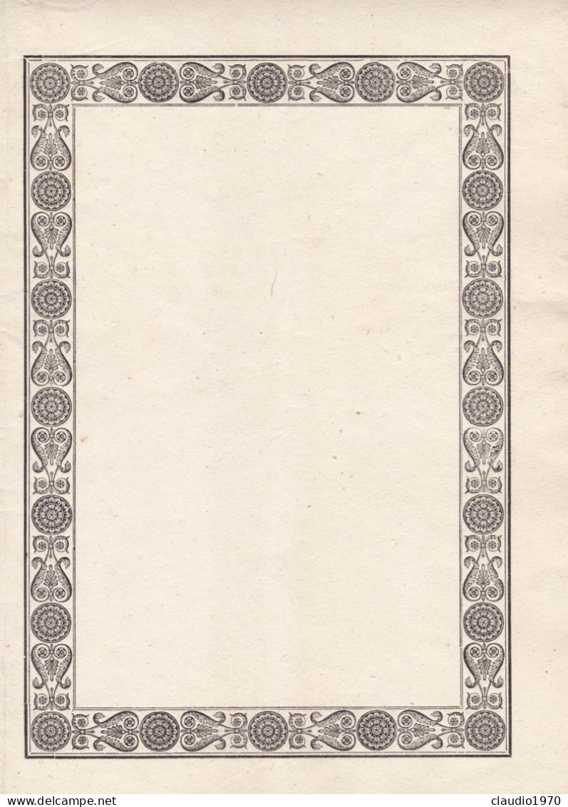 DOCUMENTO  STORICO  - CARTA - Bordo Decorativo (penna E Inchiostro Su Carta) ANNI FINE 800 INIZIO 900 - Documents Historiques