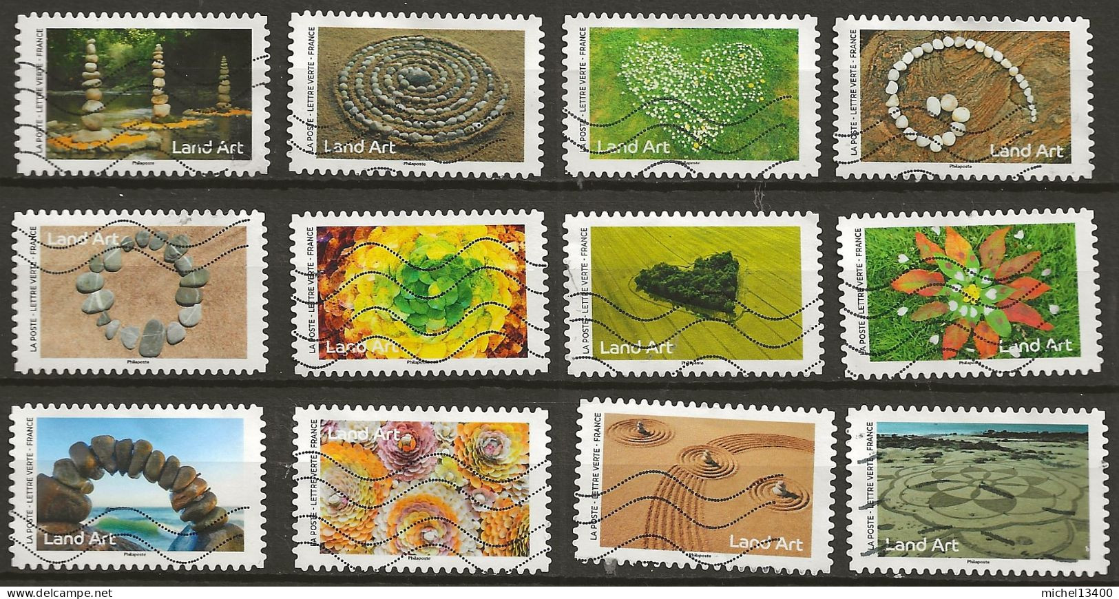 Année 2024 Série Land Art Réf 2 - Used Stamps