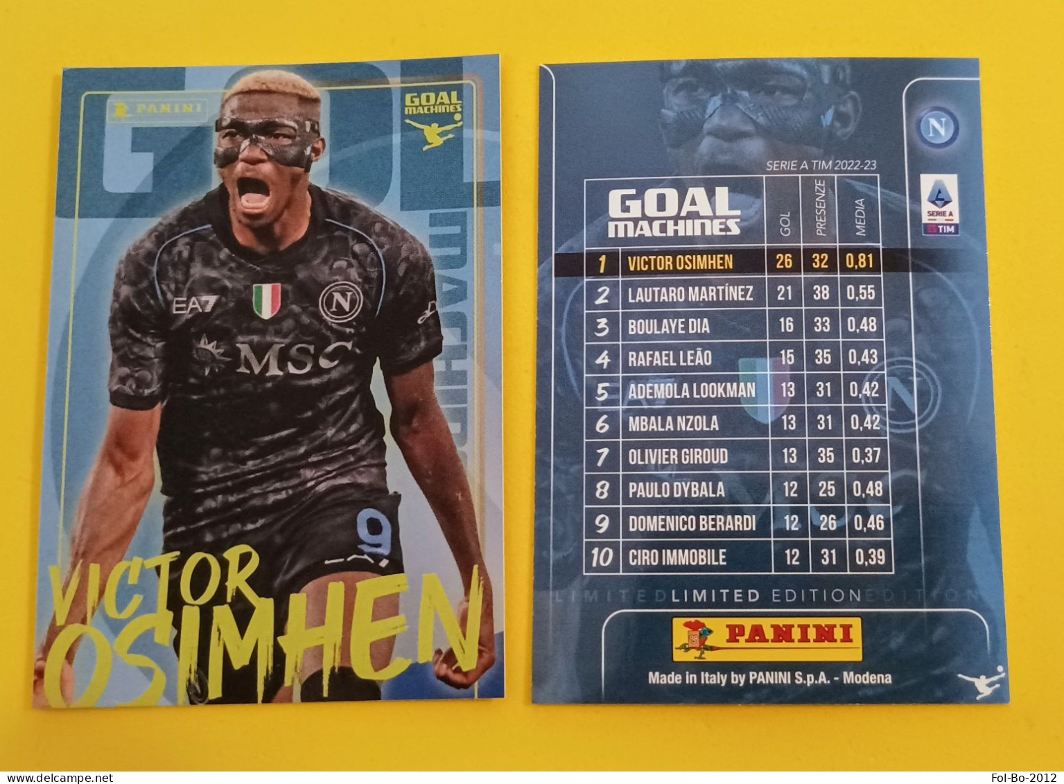 Victor Osimhen Calciatori 2023/24  Card N 1 Panini Goal - Edition Italienne