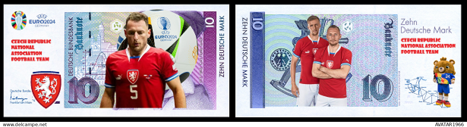 UEFA European Football Championship 2024 Qualified Country   Czech Republic 8 Pieces Germany Fantasy Paper Money - Gedenkausgaben