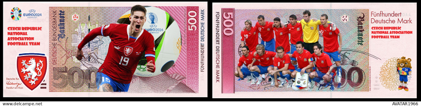UEFA European Football Championship 2024 qualified country   Czech Republic 8 pieces Germany fantasy paper money