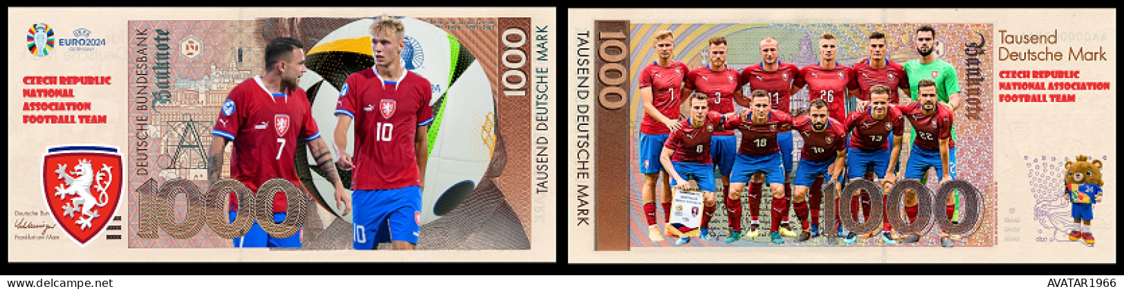 UEFA European Football Championship 2024 qualified country   Czech Republic 8 pieces Germany fantasy paper money