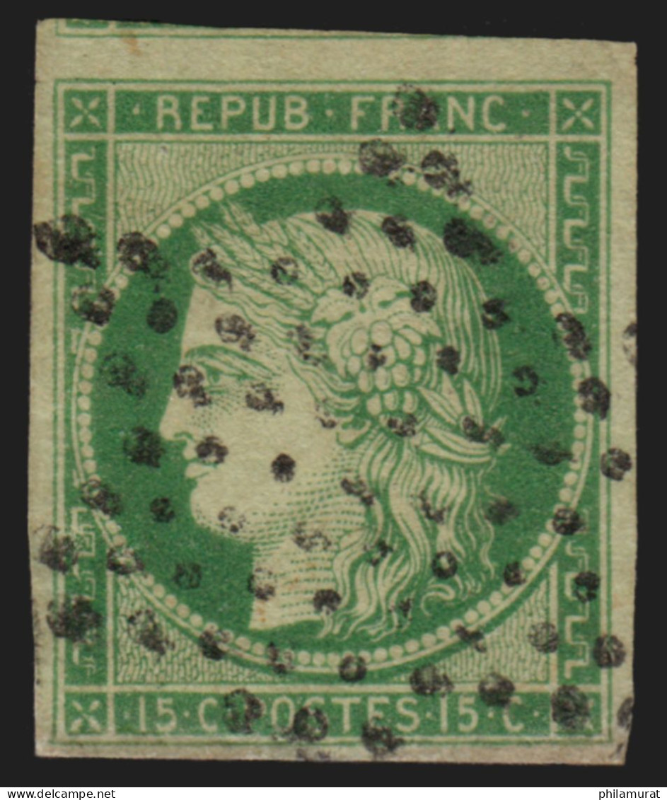 N°2, Cérès 1850, 15c Vert, Oblitéré étoile De Paris - TTB D'ASPECT - 1849-1850 Ceres