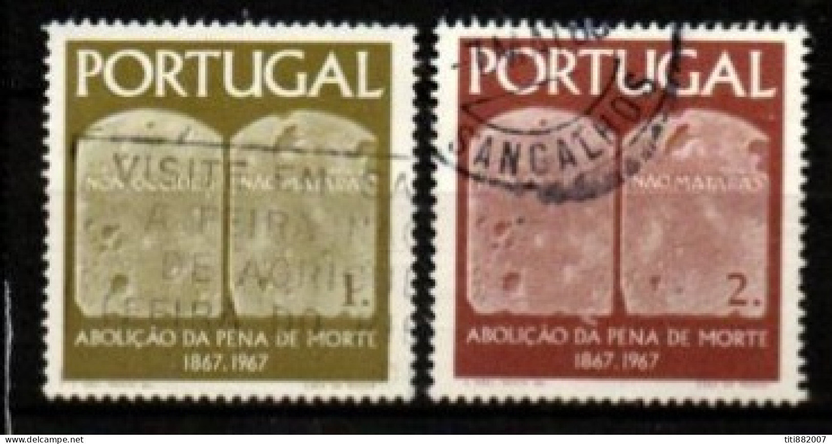 PORTUGAL     -    1967 .  Y&T N° 1027 / 1028 Oblitérés.   Abolition De La Peine De Mort - Used Stamps