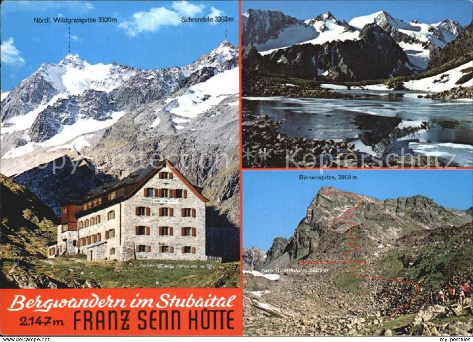 72591324 Franz Senn Huette Mit Wildgratspitze Schrandele Rinnenspitze Franz Senn - Autres & Non Classés