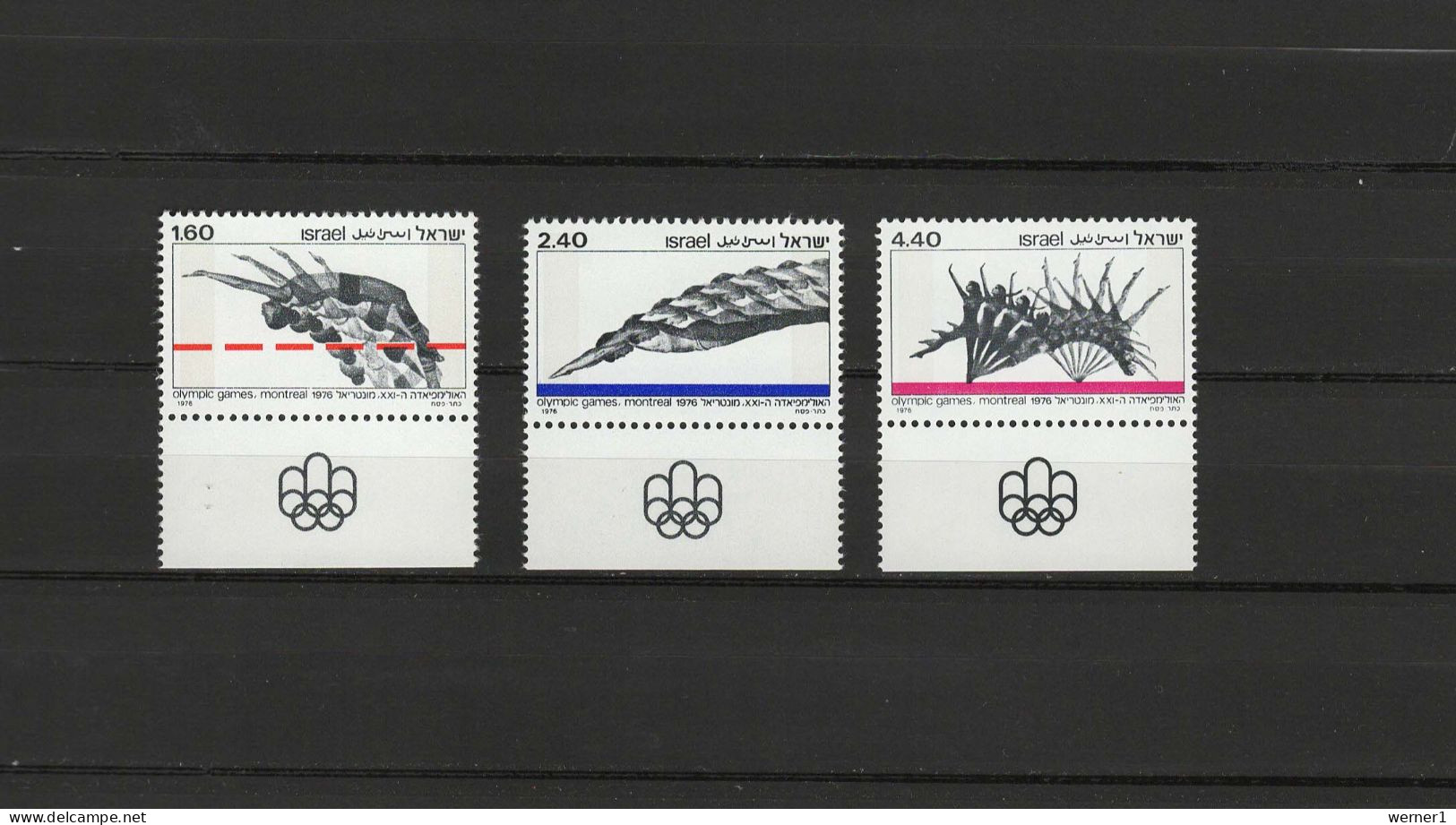 Israel 1976 Olympic Games Montreal, Swimming, Athletics, Gymnastics Set Of 3 MNH - Sommer 1976: Montreal