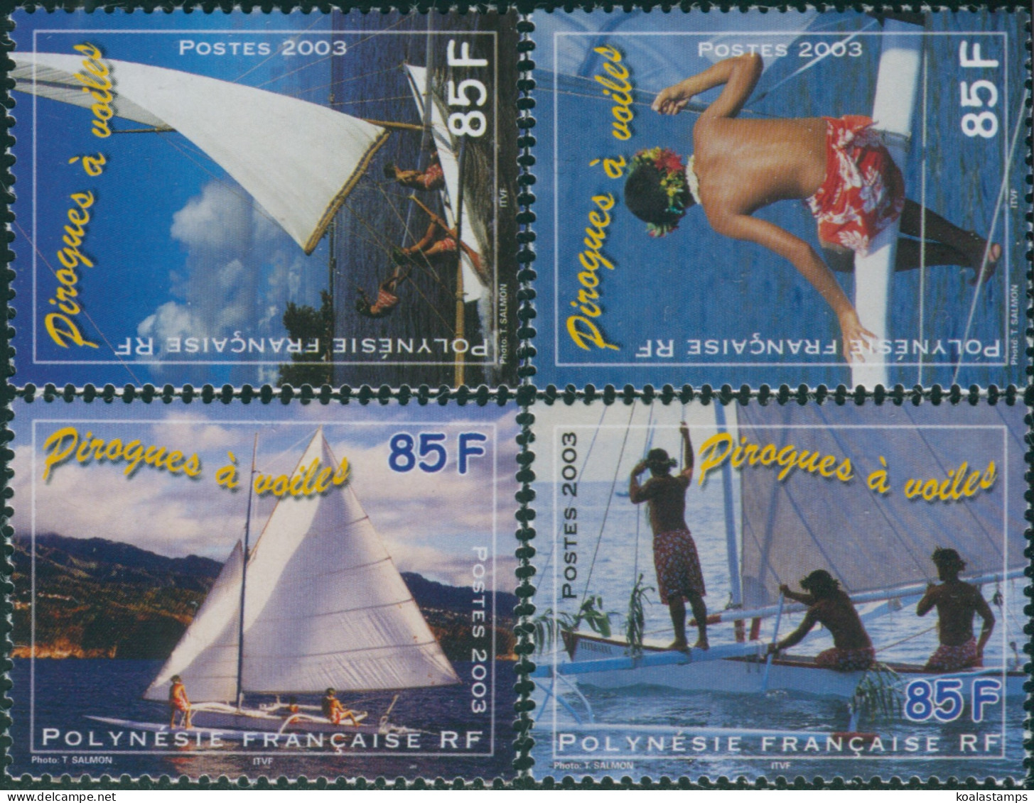 French Polynesia 2003 Sc#850-853,SG958-961 Pirogues Set MNH - Autres & Non Classés