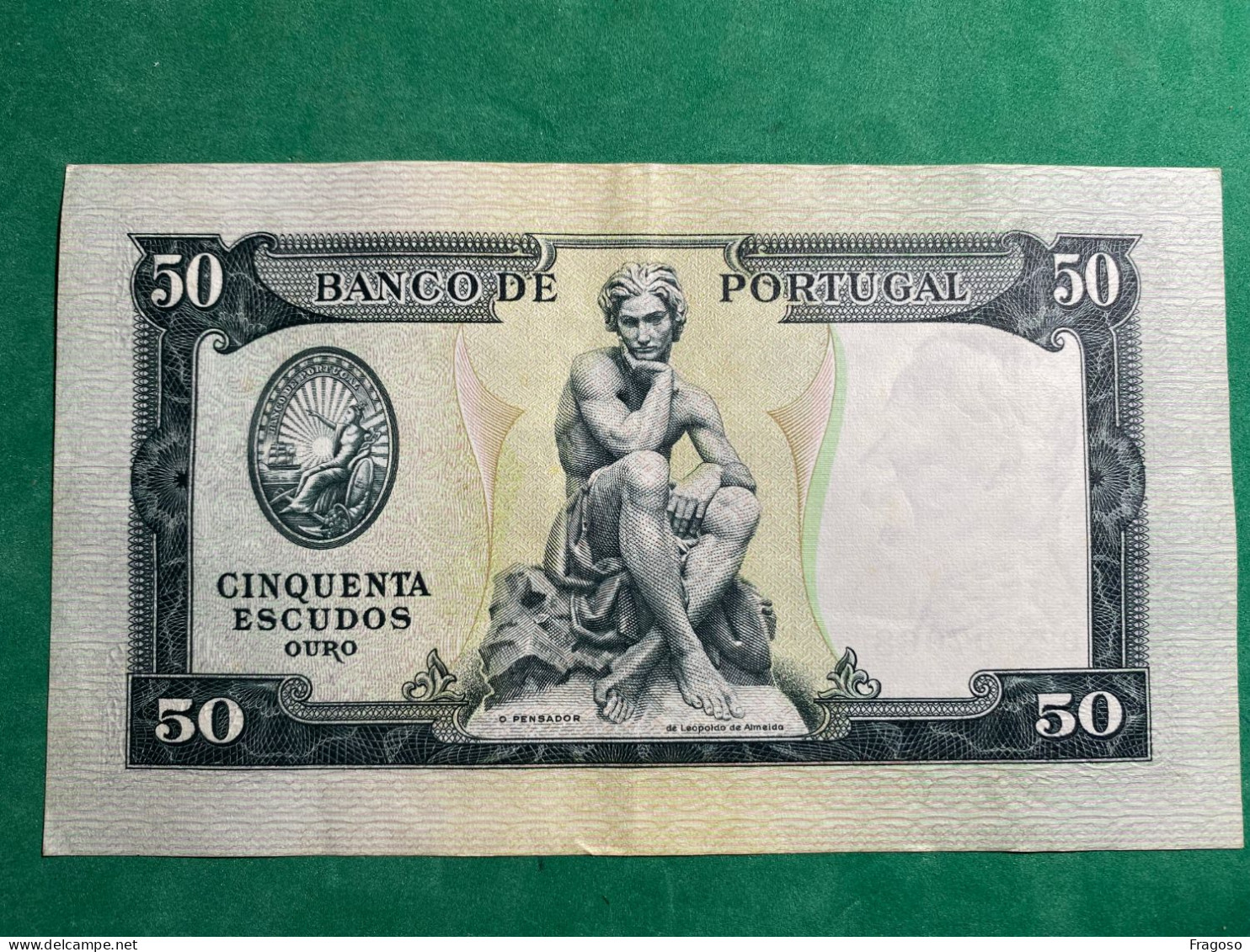 50$00 Escudos Note Plate 7, From Fontes Pereira De Melo, Dated 24 June 1955. - Portugal