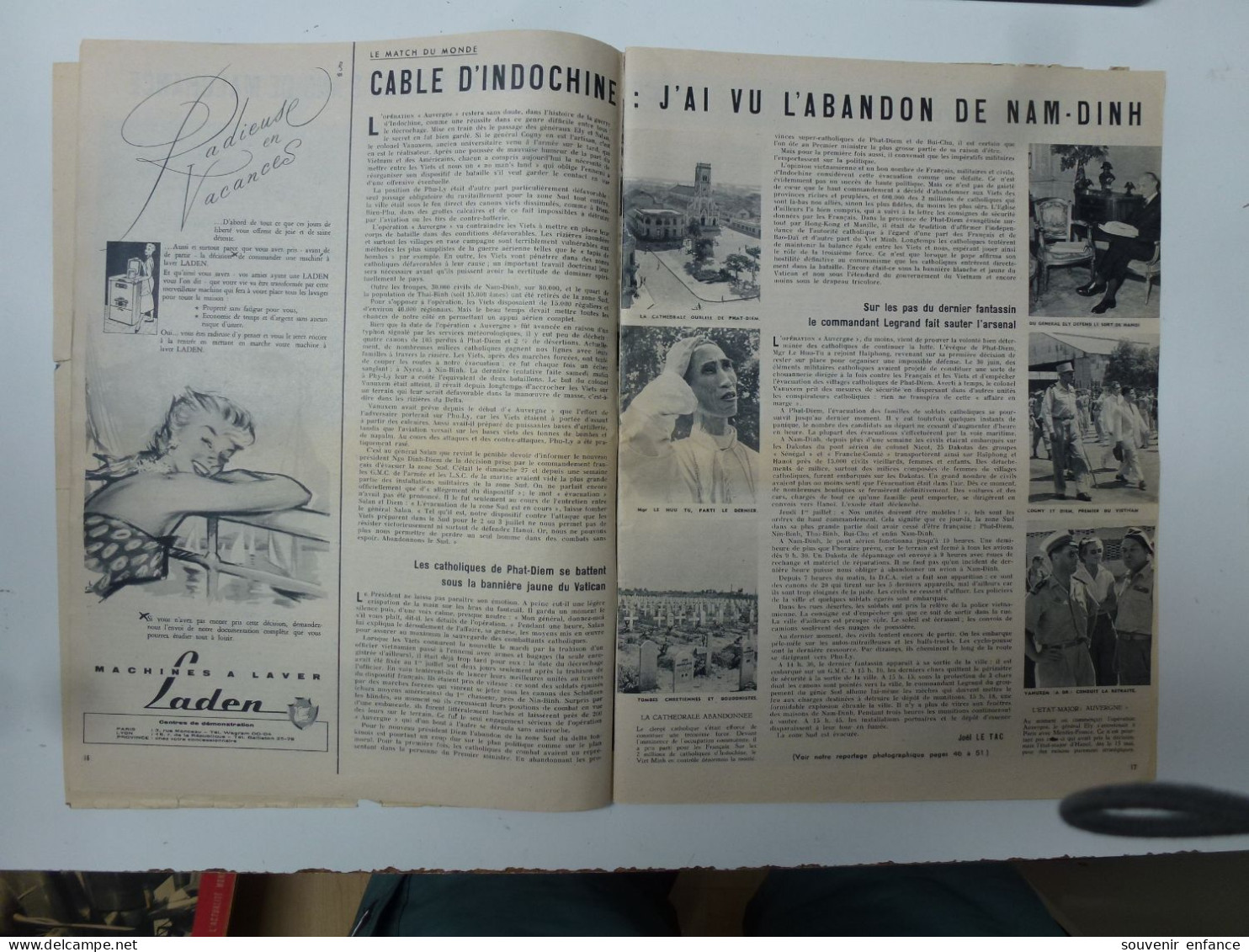 Match Paris Juillet 1954 Indochine Repli Sur Hanoï Nam Dihn Tour De France Guatemala Renoir - Histoire
