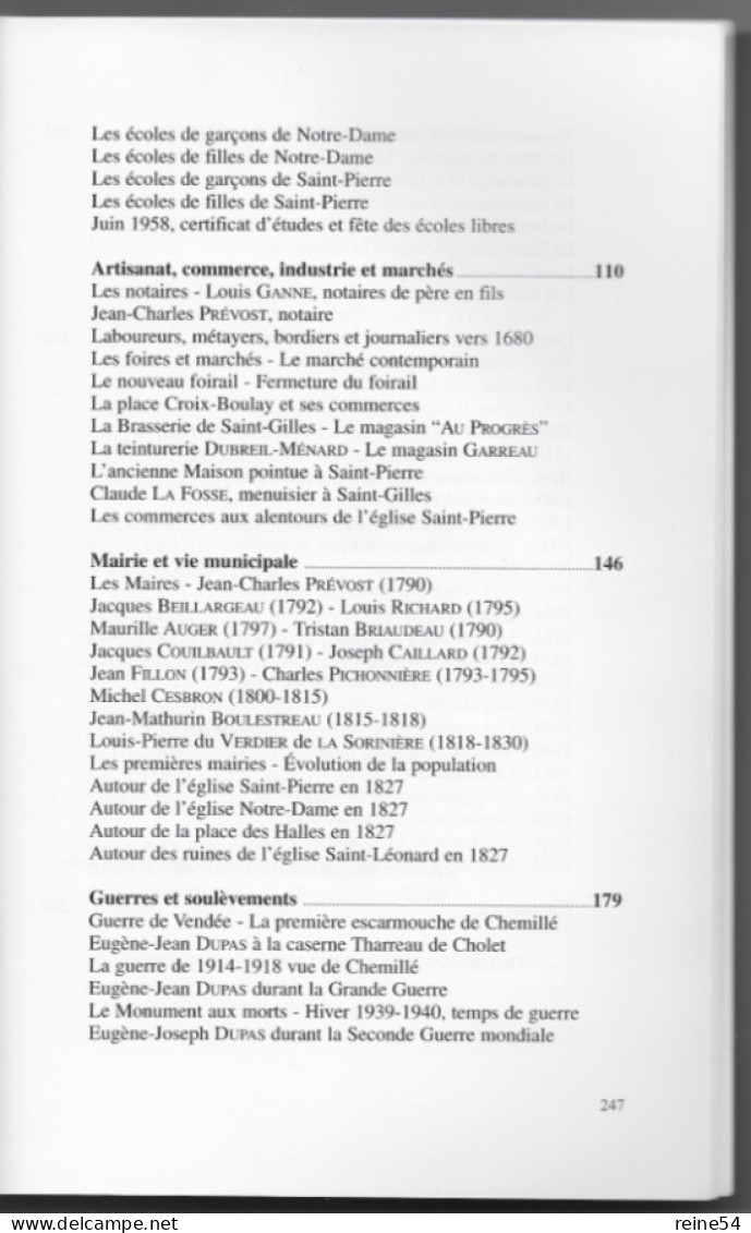 Histoire Et Petites Histoires De CHEMILLE (49) Tome I Victor Bouyer Edit. Hérault Maulévrier (Nbreuses Photos) - Pays De Loire