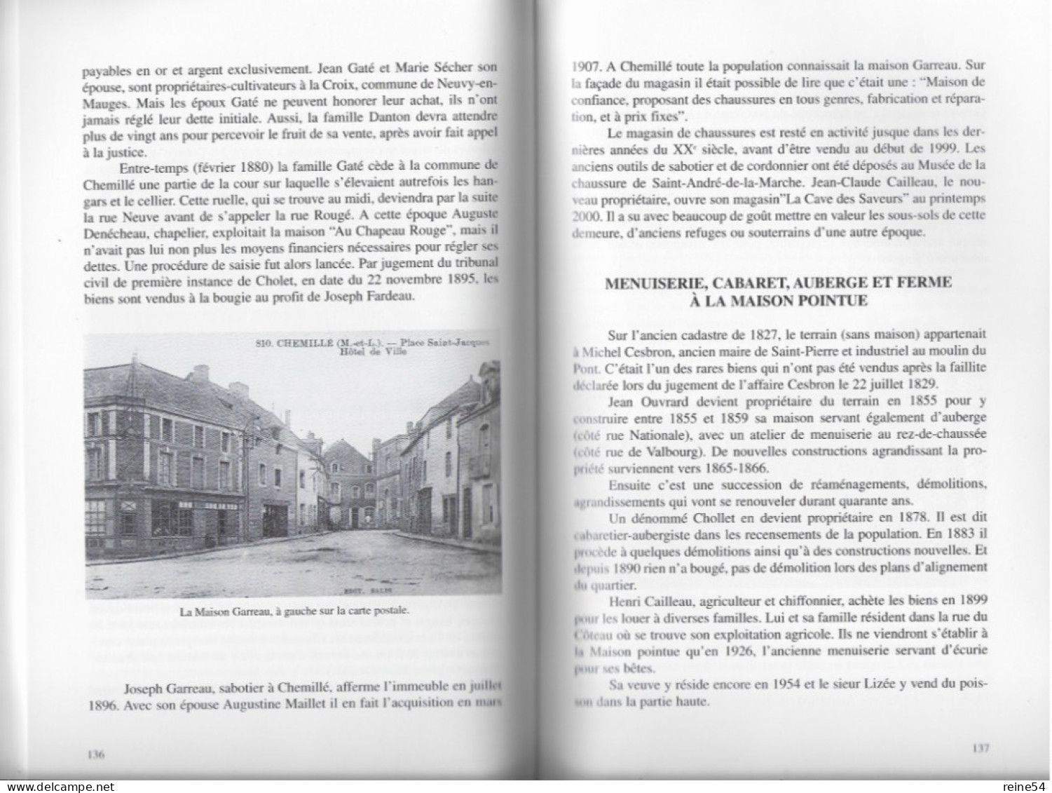 Histoire et petites histoires de CHEMILLE (49) Tome I Victor Bouyer Edit. Hérault Maulévrier (Nbreuses photos)