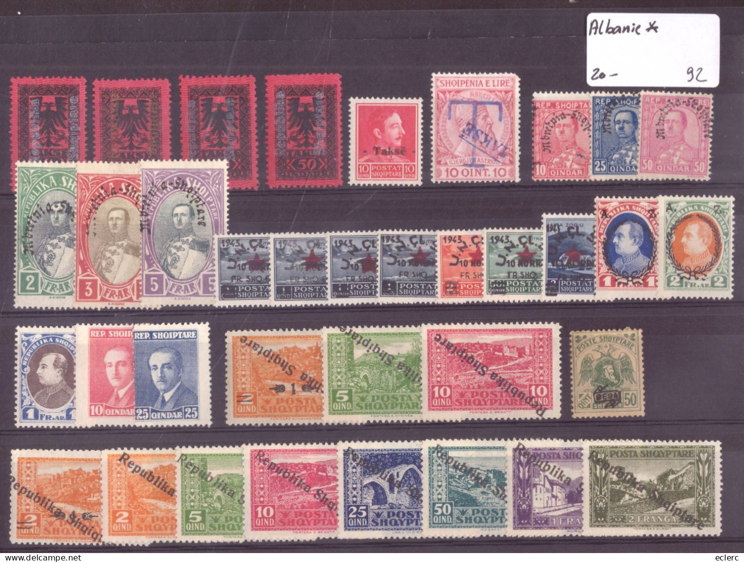 ALBANIE - LOT DE TIMBRES NEUFS AVEC TRACES DE CHARNIERE - BON ETAT GENERAL - Albania