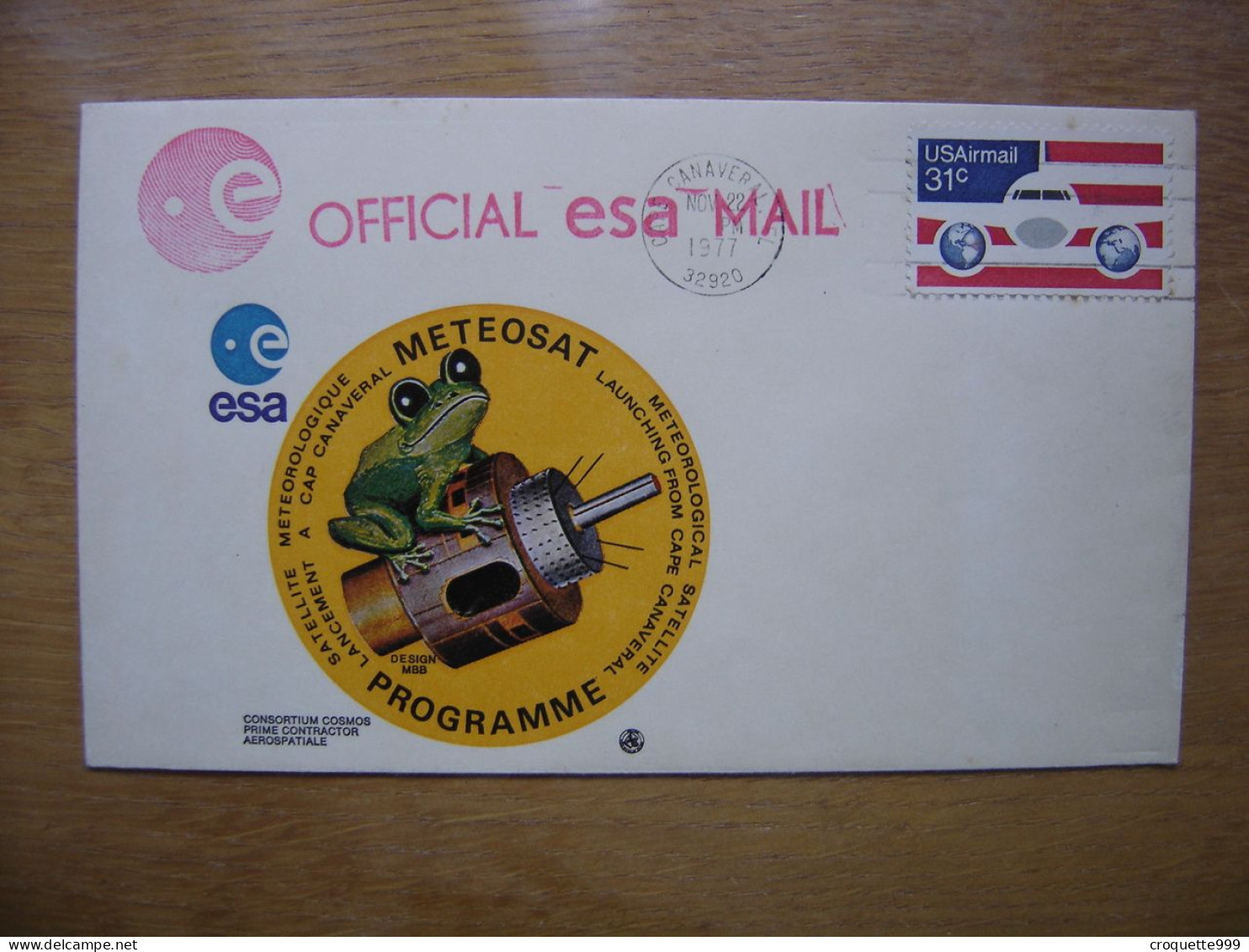 Enveloppe Spatiale ESA Programme METEOSAT Theme Grenouille CAP CANAVERAL - 1960-.... Lettres & Documents