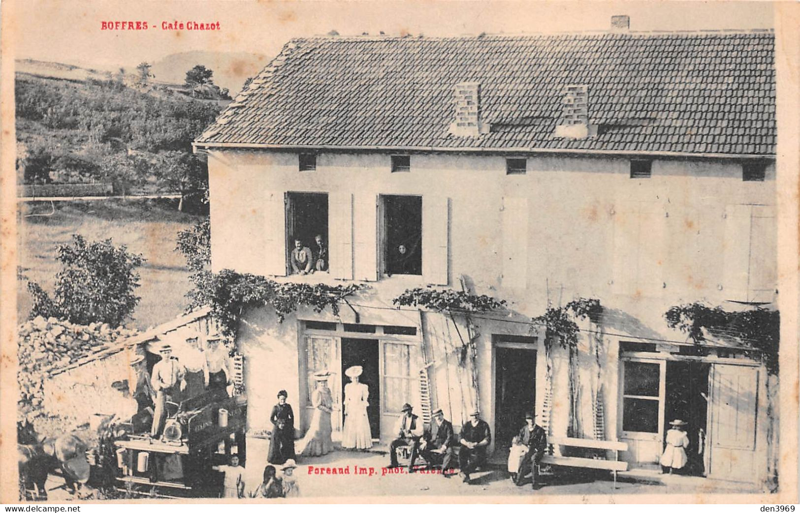 BOFFRES (Ardèche) - Café Chazot - Voyagé 1906 (2 Scans) - Autres & Non Classés