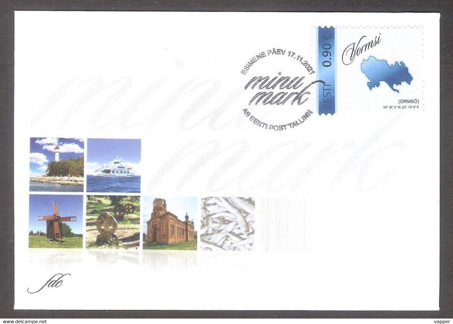 My Stamp Vormsi (Saxby) Island Lighthouse Estonia 2021 Stamp FDC Mi 1030 - Estland