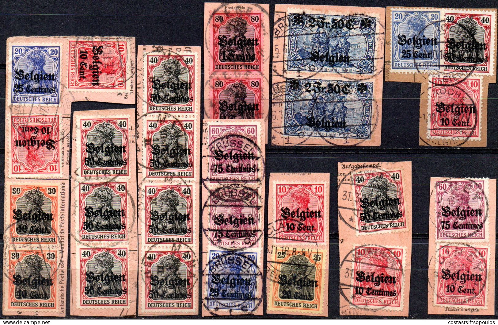 3241.1914-1915 NICE LOT ON FRAGMENTS. - OC1/25 Generalgouvernement 