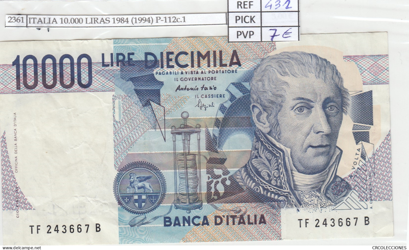 BILLETE ITALIA 10.000 LIRAS 1984 (1994) P-112c.1 - Autres - Europe