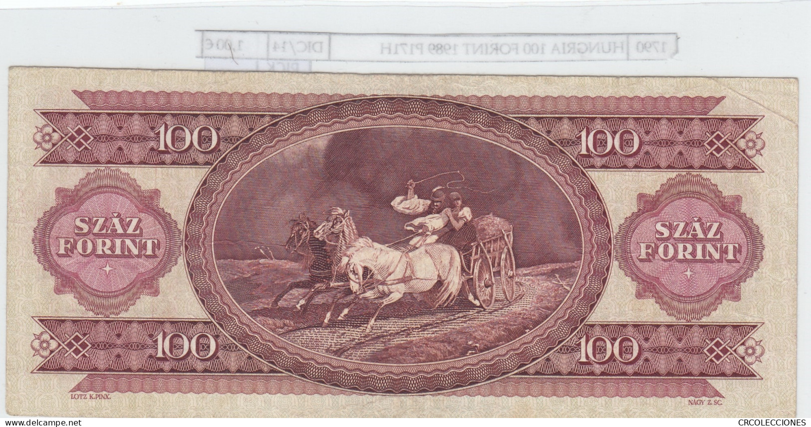 BILLETE HUNGRIA 100 FORINT 1989 P-171h  - Andere - Europa