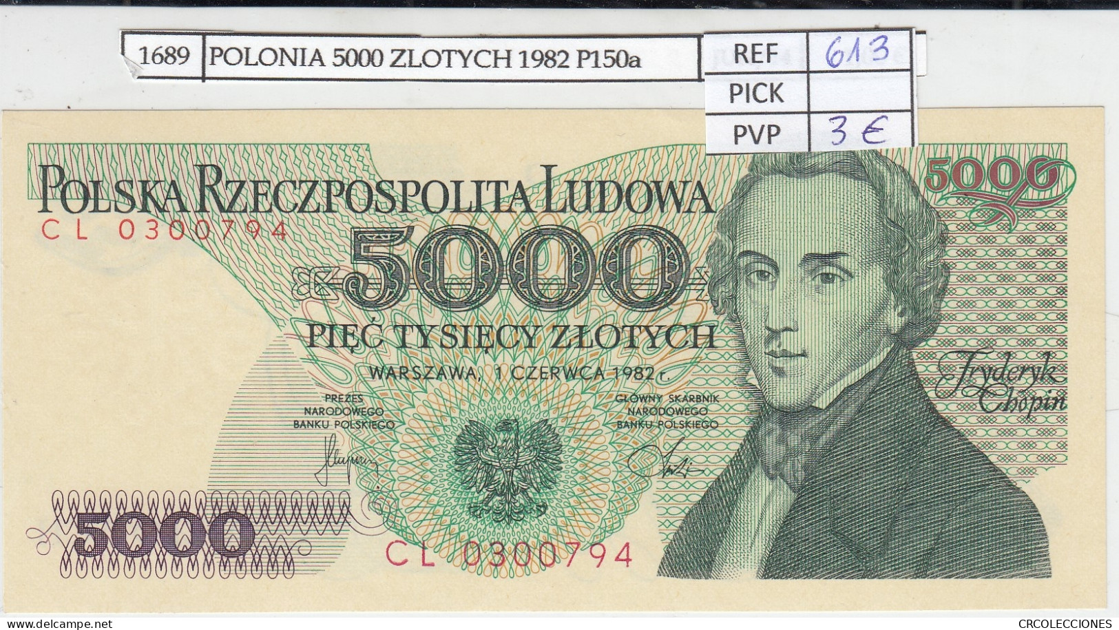 BILLETE POLONIA 5.000 ZLOTYCH 1982 P-150a - Other - Europe