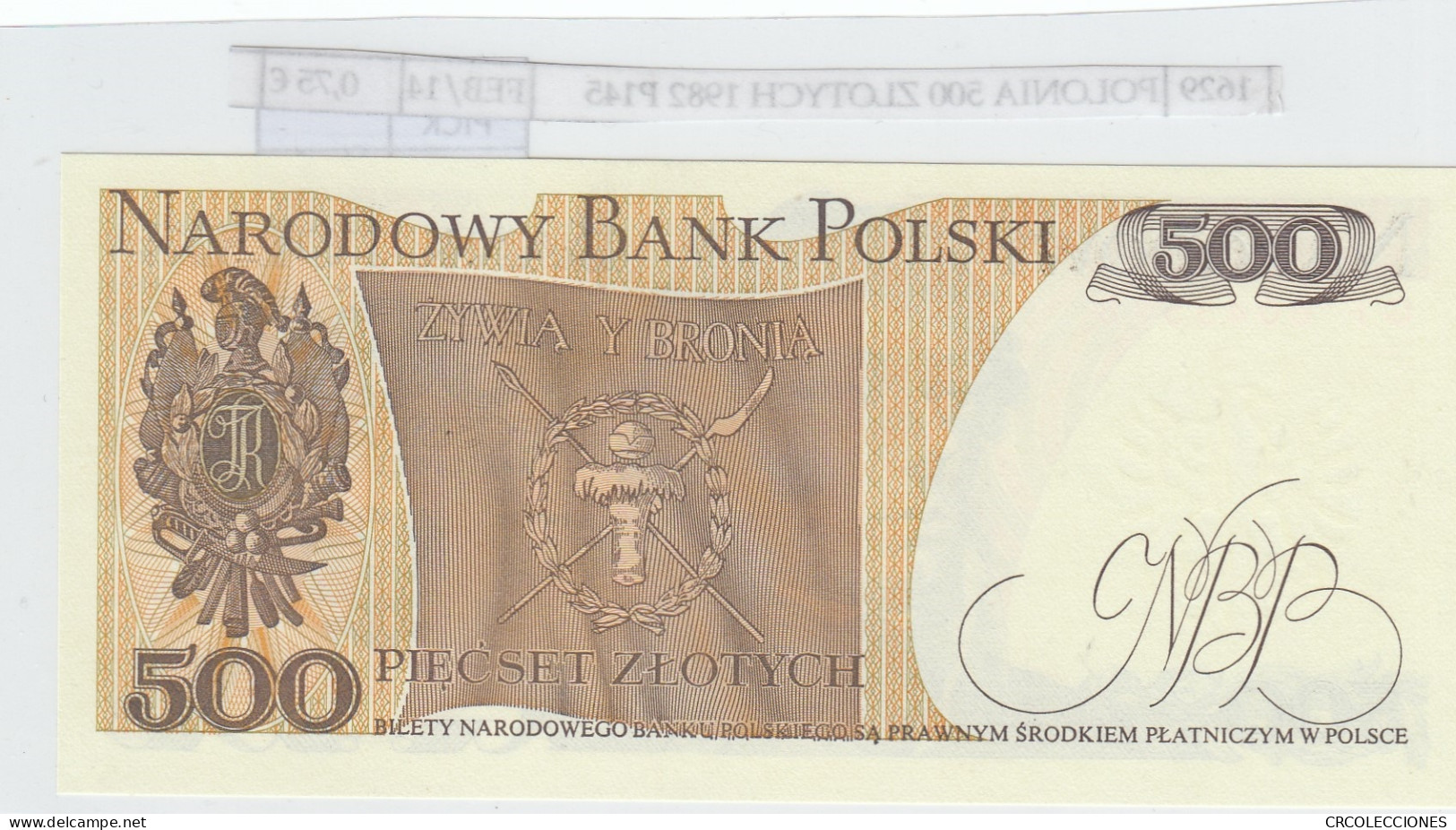 BILLETE POLONIA 500 ZLOTYCH 1982 P-145d - Andere - Europa
