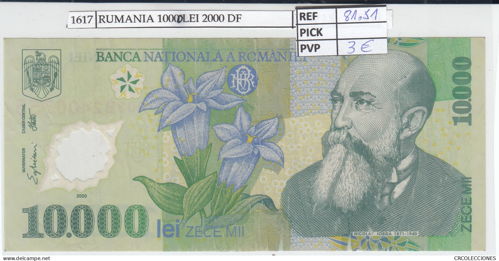 BILLETE RUMANIA 10.000 LEI 2000 P-112a  - Andere - Europa