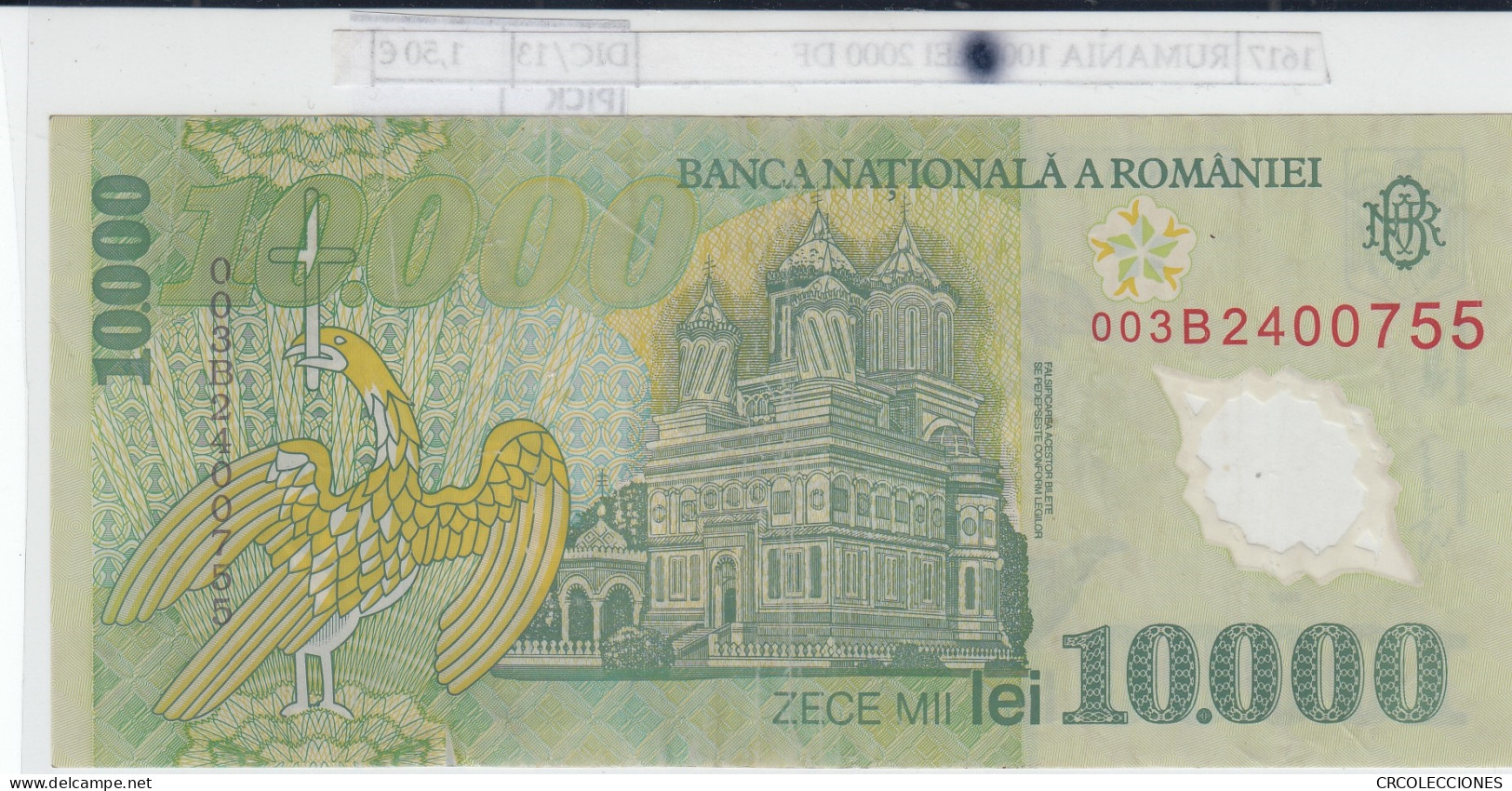 BILLETE RUMANIA 10.000 LEI 2000 P-112a  - Andere - Europa