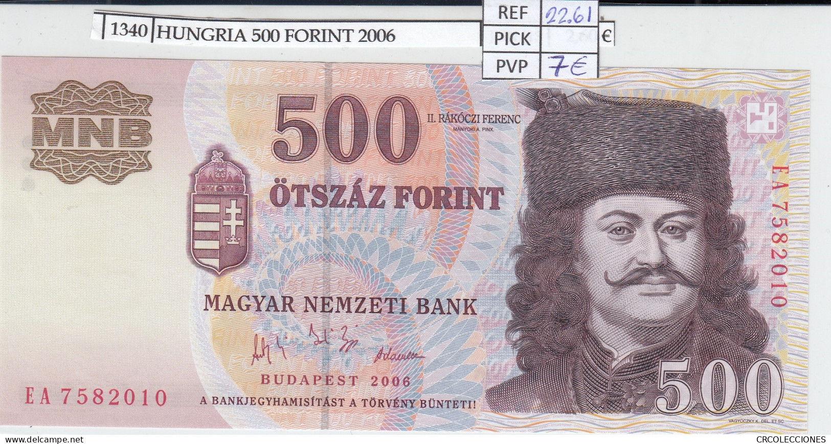 BILLETE HUNGRIA 500 FORINT 2006 P-188e  - Other - Europe