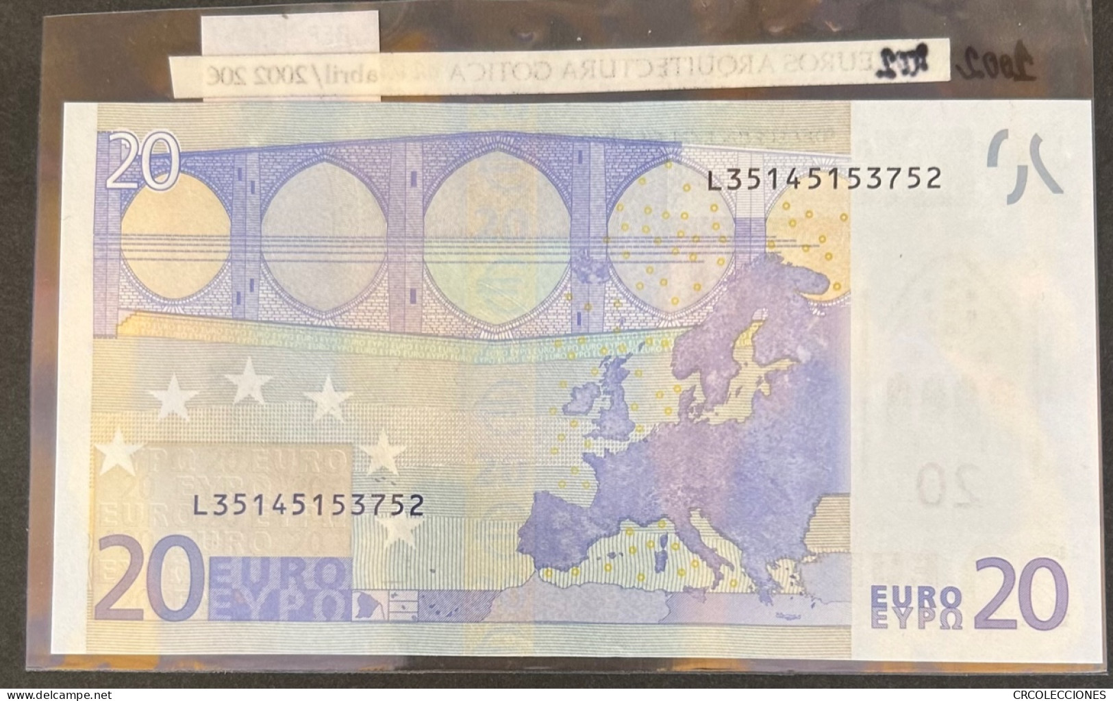 BILLETE EUROPA 20 EUROS 2002 P-16l FIRMA MARIO DRAGHI - Autres - Europe