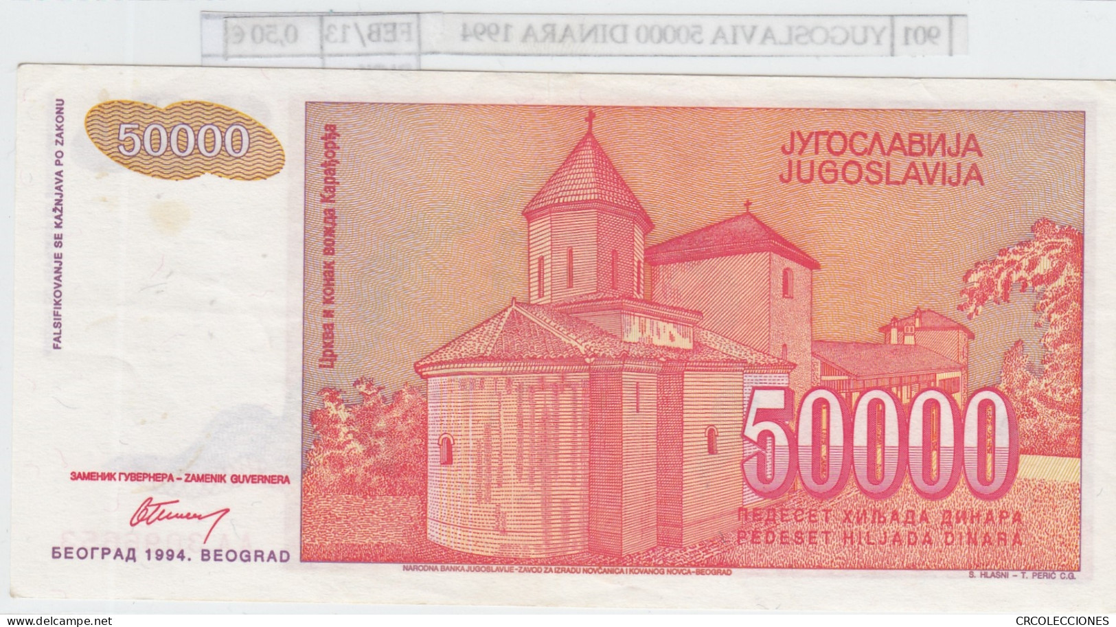 BILLETE YUGOSLAVIA 50.000 DINARA 1994 P-142a - Andere - Europa