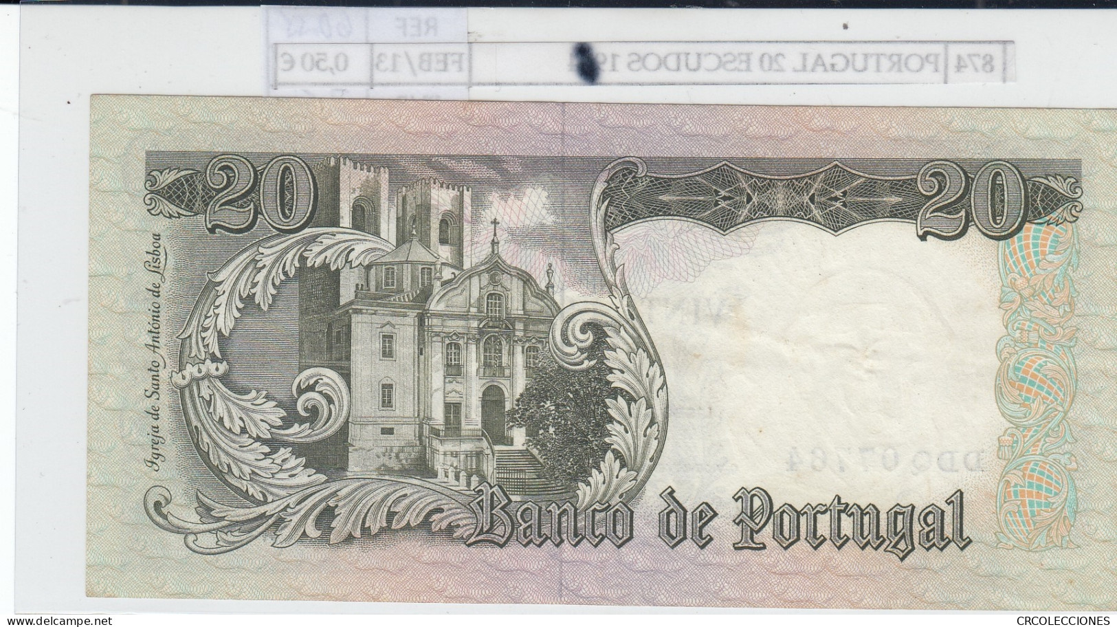BILLETE PORTUGAL 20 ESCUDOS 1964 P-167b.1  - Other - Europe