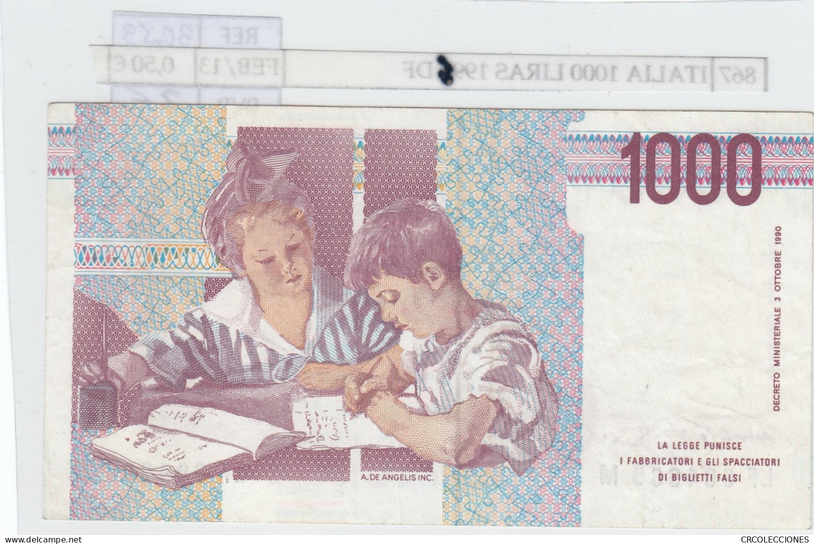 BILLETE ITALIA 1.000 LIRAS 1996 P-114c.2  - Other - Europe