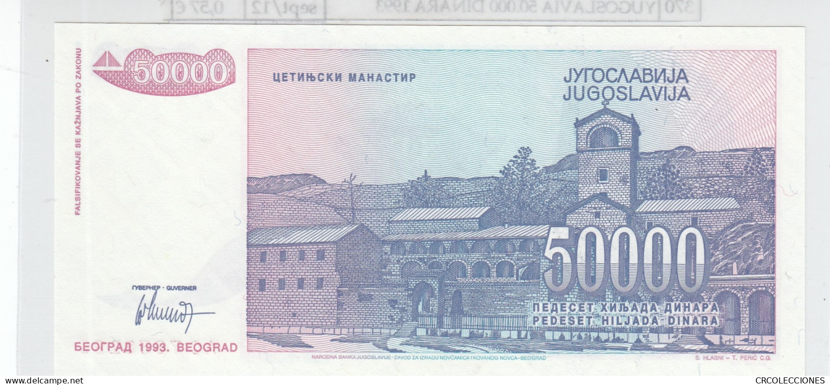 BILLETE YUGOSLAVIA 50.000 DINARA 1993 P-130a - Autres - Europe