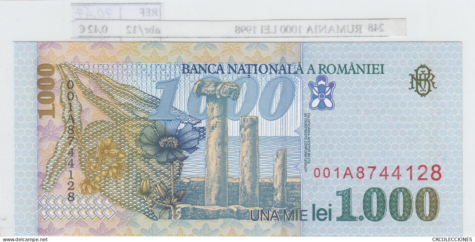 BILLETE RUMANIA 1.000 LEI 1998 P-106a.1 - Other - Europe
