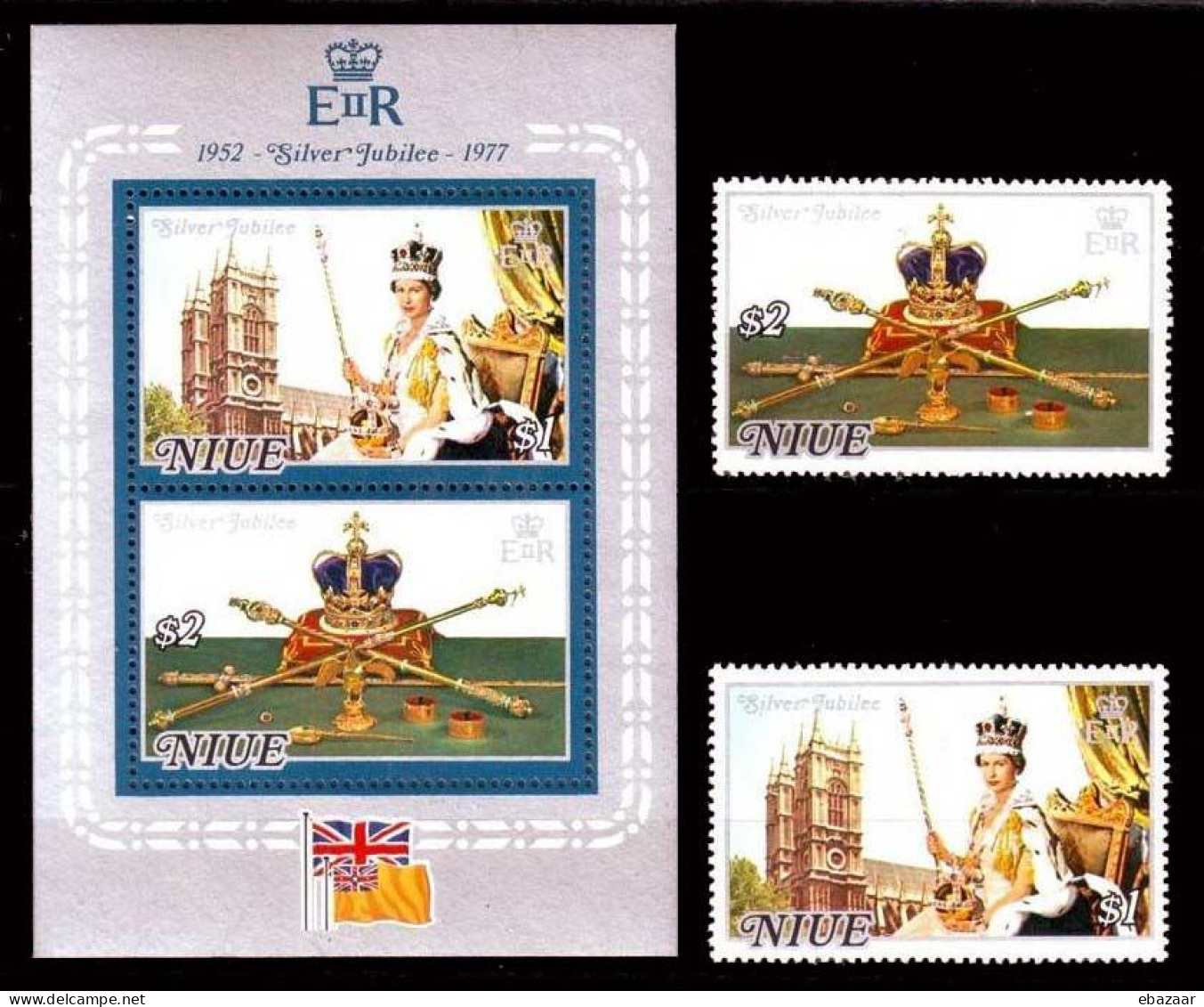 Niue 1977 Royalty, Kings & Queens Of England, Queen Elizabeth II, Silver Jubilee Stamps Sheet MNH - Niue