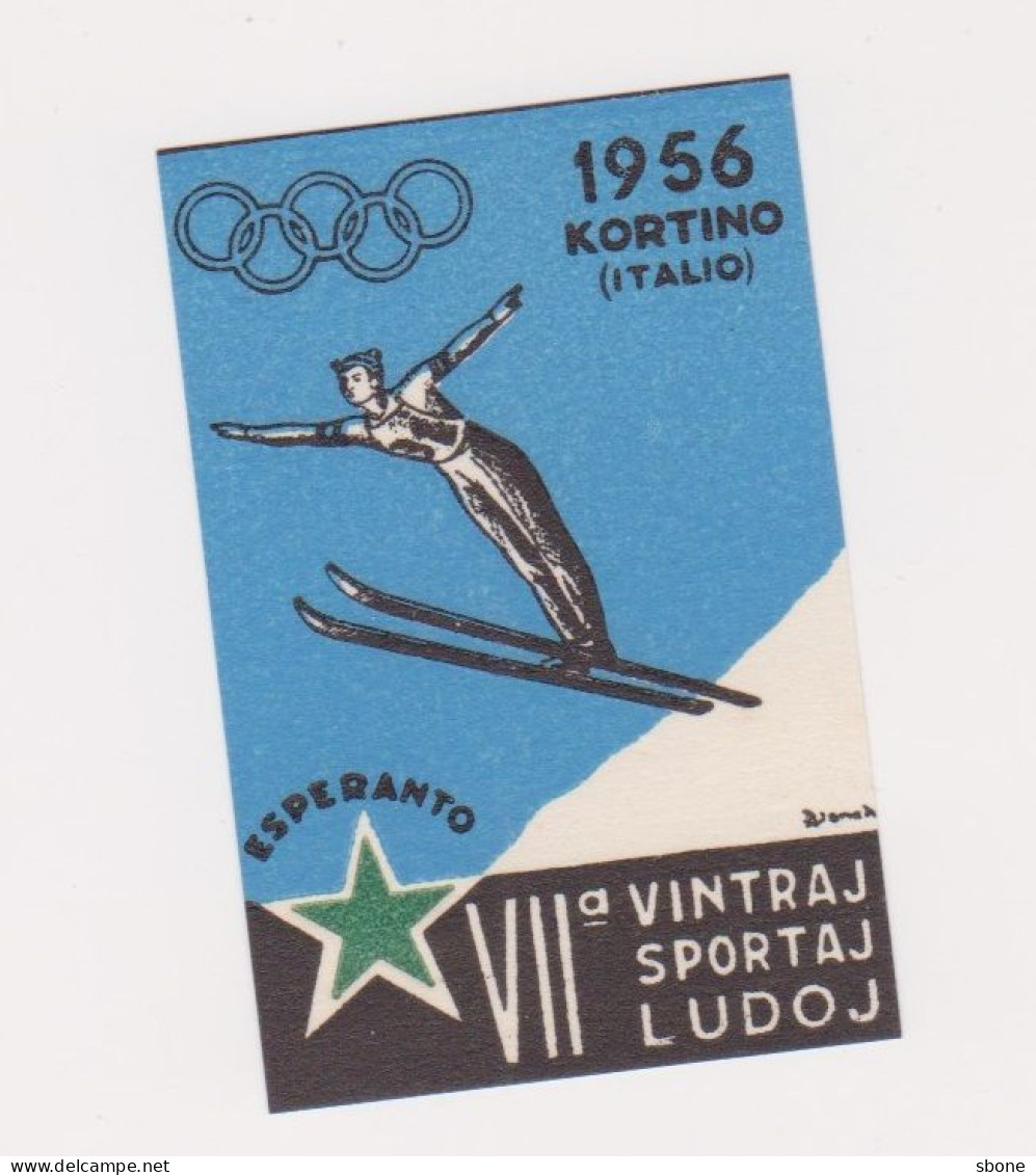 Vignettes - Esperanto - Jeux Olympiques - Cortina - Italie - 1956 - Hiver 1956: Cortina D'Ampezzo