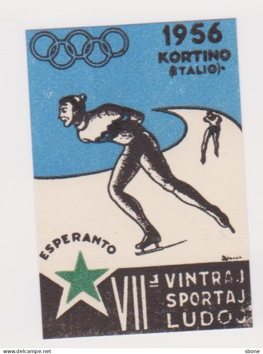 Vignettes - Esperanto - Jeux Olympiques - Cortina - Italie - 1956 - Hiver 1956: Cortina D'Ampezzo