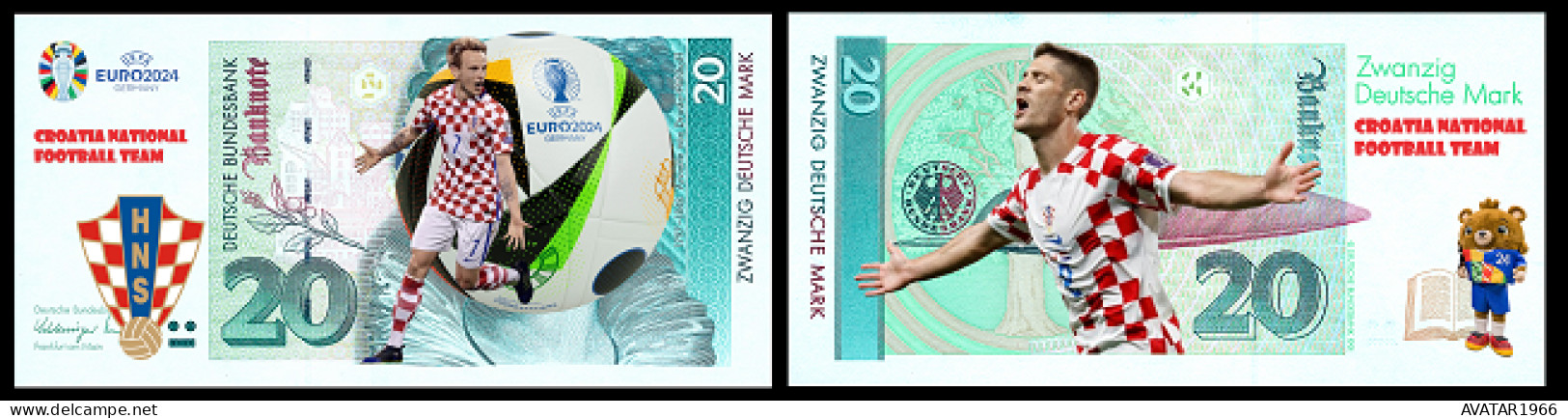 UEFA European Football Championship 2024 Qualified Country  Croatia 8 Pieces Germany Fantasy Paper Money - Gedenkausgaben