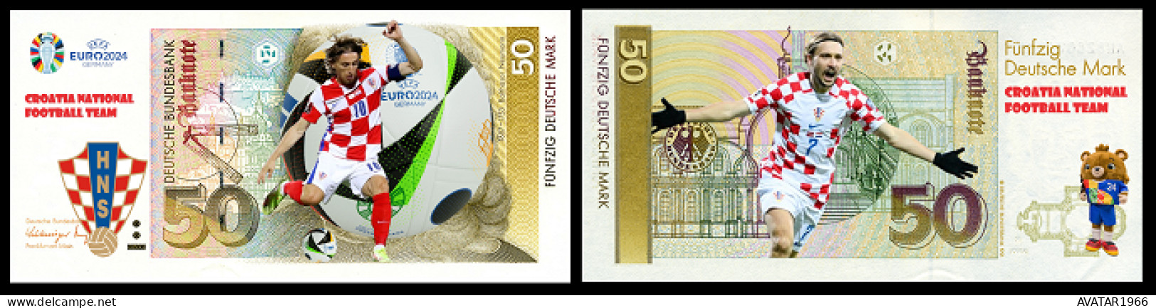 UEFA European Football Championship 2024 Qualified Country  Croatia 8 Pieces Germany Fantasy Paper Money - [15] Commemoratives & Special Issues