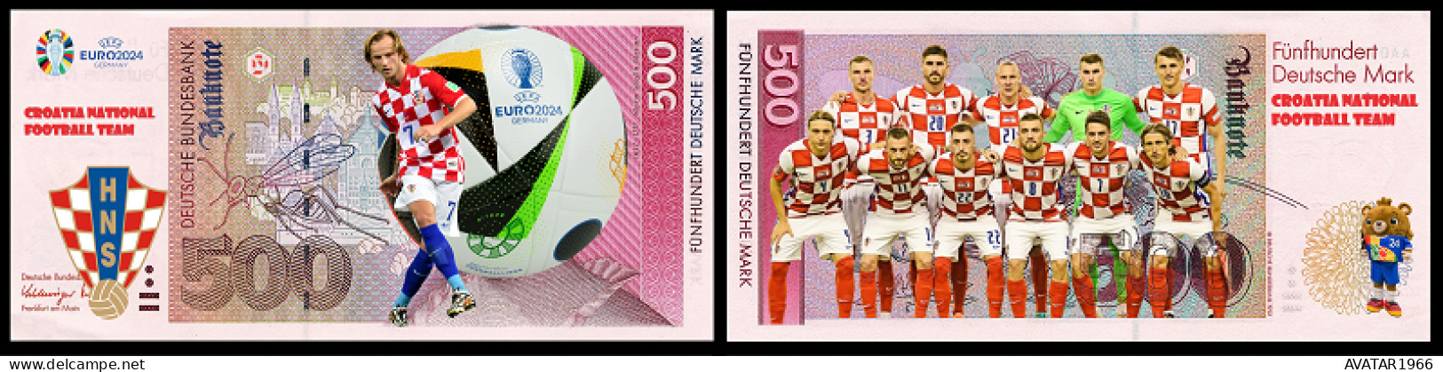 UEFA European Football Championship 2024 qualified country  Croatia 8 pieces Germany fantasy paper money