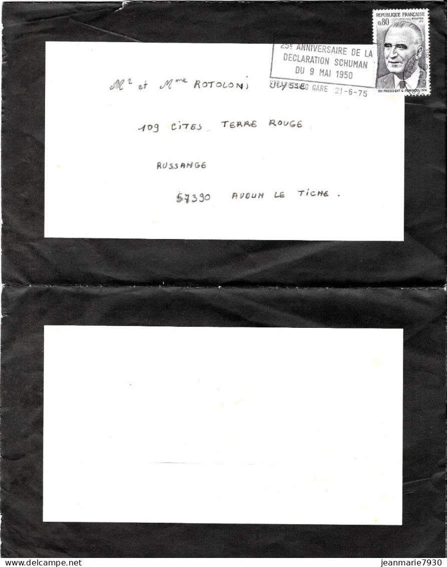 P291 - LETTRE PERE CENT DE STRASBOURG DU 21/06/75 - FLAMME - Militaire Zegels