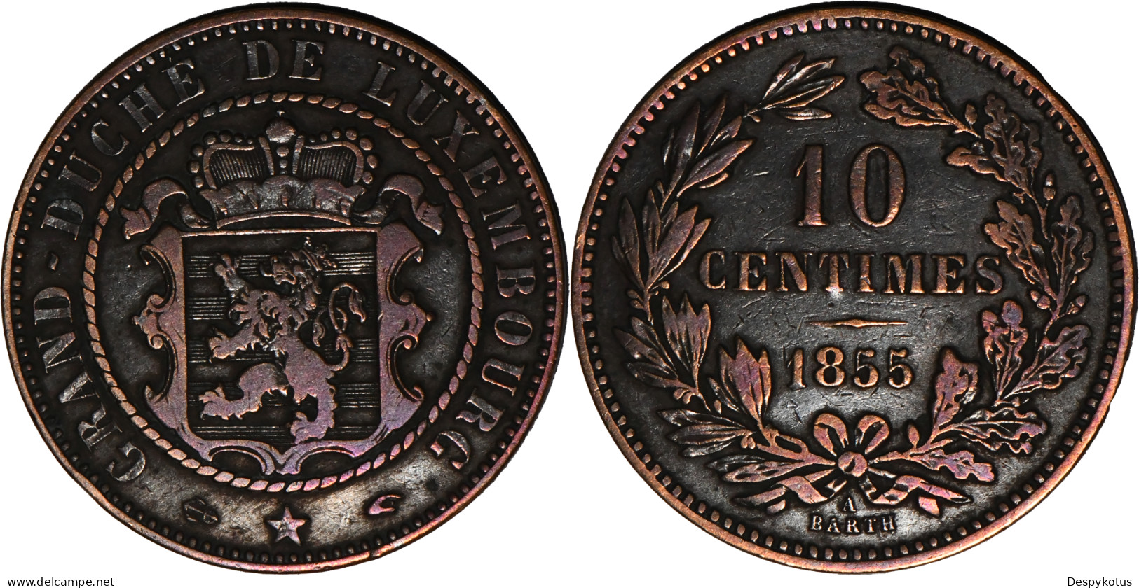 LUXEMBOURG - 1855 - 10 Centimes - 19-052 - Luxembourg