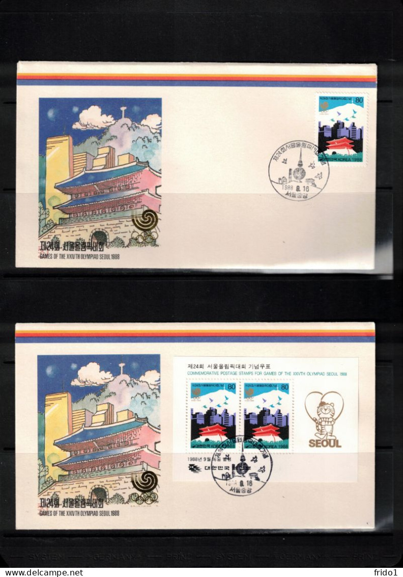 South Korea 1988 Olympic Games Seoul Stamp+block FDC - Summer 1988: Seoul