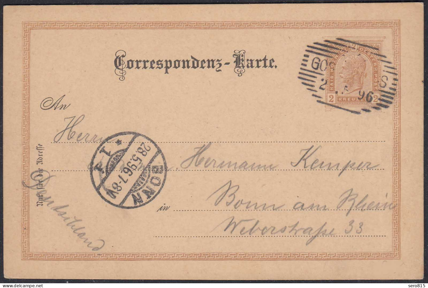 Österreich - Austria 1896 Correspondenz-Karte Ganzsache 2 Kreuzer  (27877 - Covers & Documents