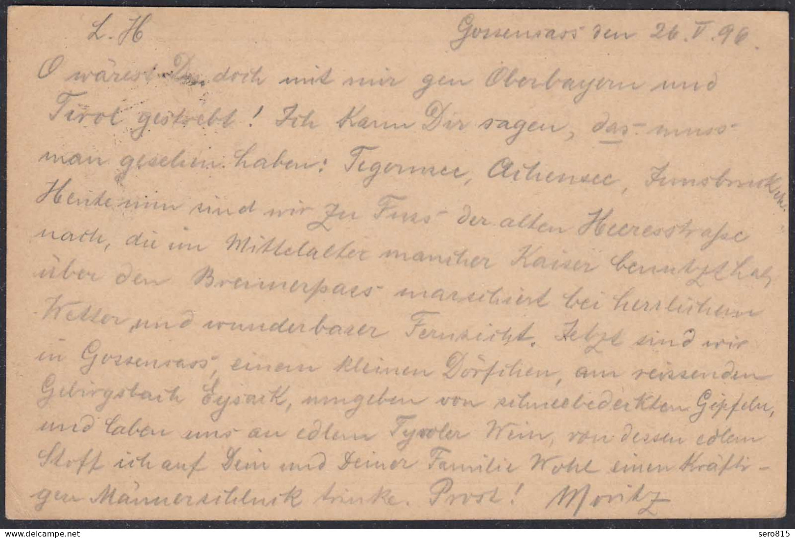 Österreich - Austria 1896 Correspondenz-Karte Ganzsache 2 Kreuzer  (27877 - Lettres & Documents