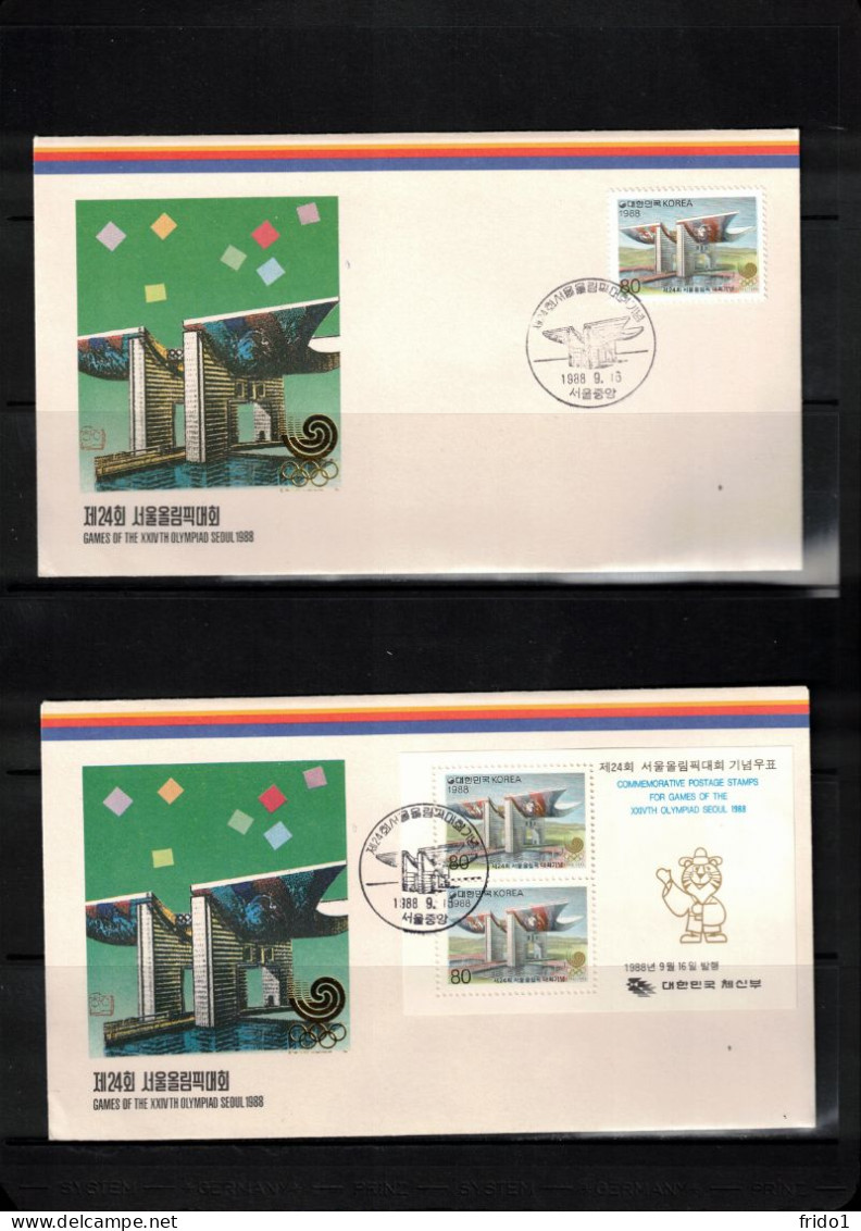 South Korea 1988 Olympic Games Seoul Stamp+block FDC - Zomer 1988: Seoel