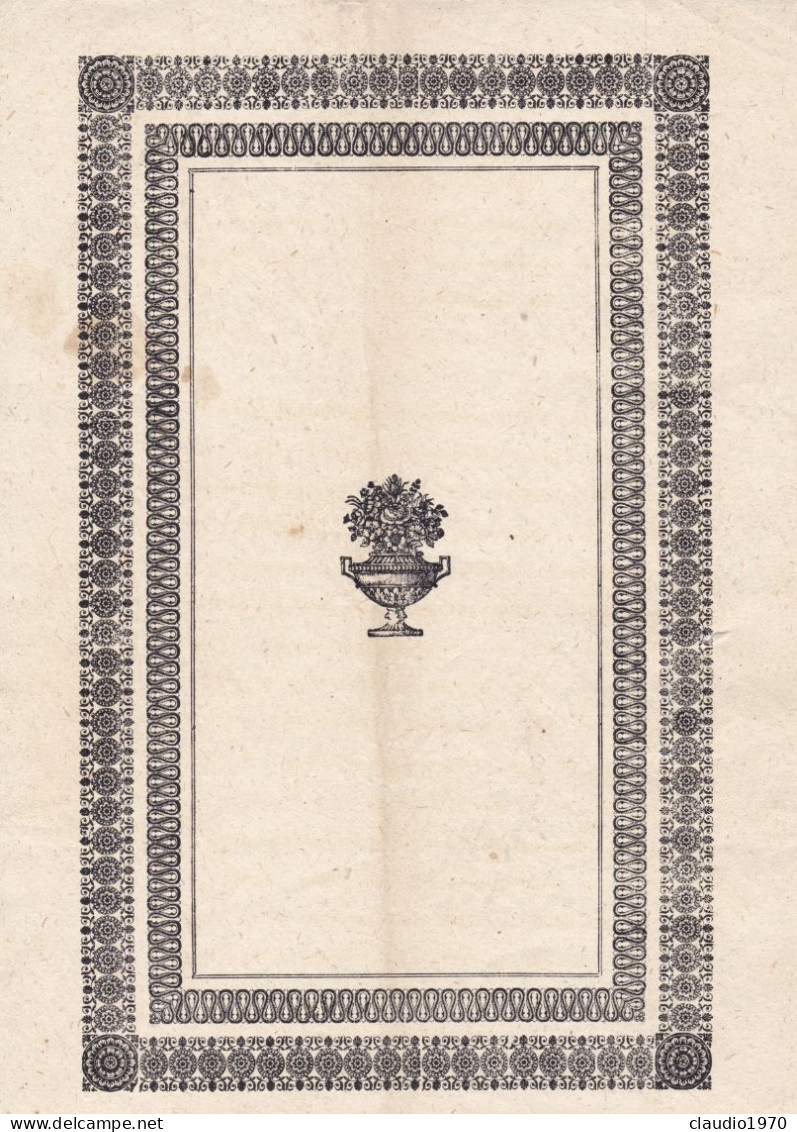 DOCUMENTO  STORICO  - CARTA - Bordo Decorativo (penna E Inchiostro Su Carta) ANNI FINE 800 INIZIO 900 - Historische Dokumente