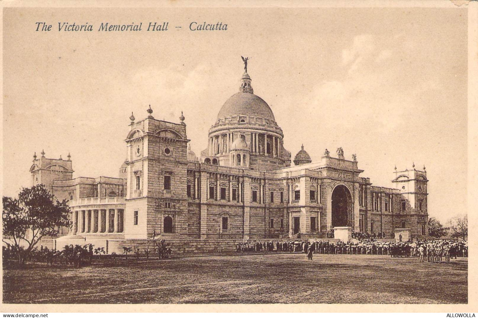 27009 " THE VICTORIA MEMORIAL HALL-CALCUTTA " ANIMATED-VERA FOTO-CART. POST.  NON SPED. - Inde