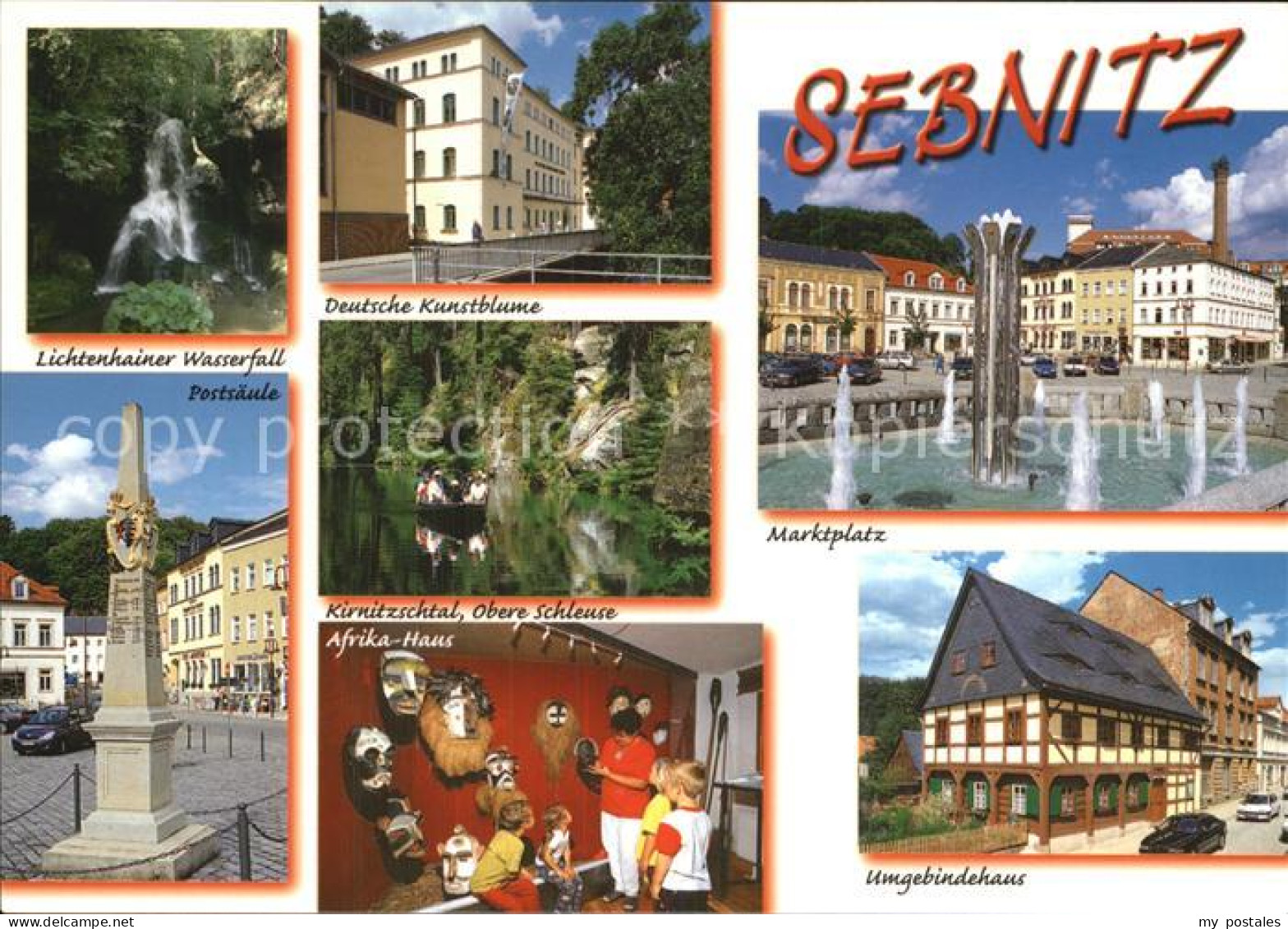 72585696 Sebnitz Seidenblumenstadt Afrika-Haus Postsaeule Sebnitz - Sebnitz